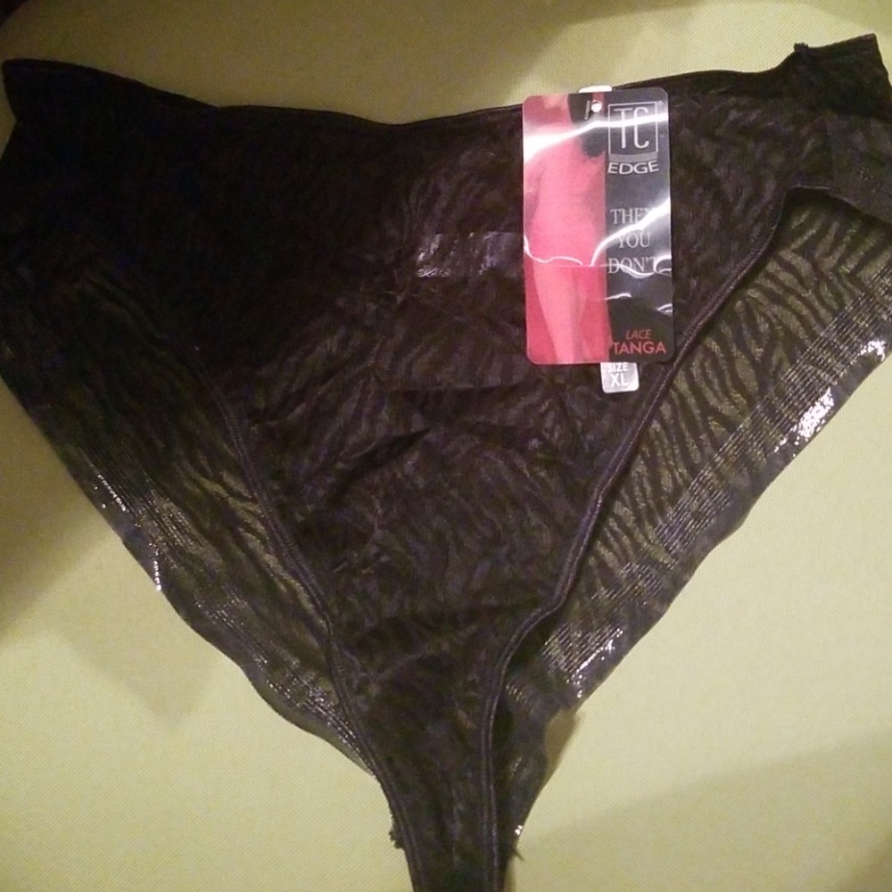 TLC Edge Stay Put Sheer Tanga Panty XL NWT
